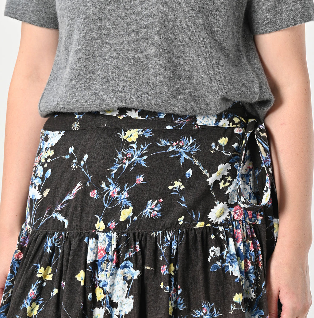 Indian Khadi Bouquet Stripe Print GuruGuru Skirt Detail