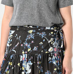 Indian Khadi Bouquet Stripe Print GuruGuru Skirt Detail