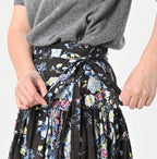 Indian Khadi Bouquet Stripe Print GuruGuru Skirt Detail
