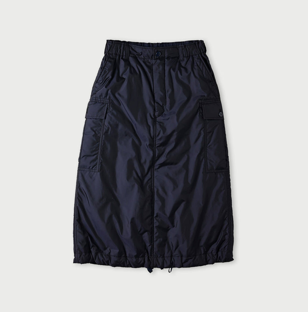 Nylon Quilting Cargo Skirt Navy