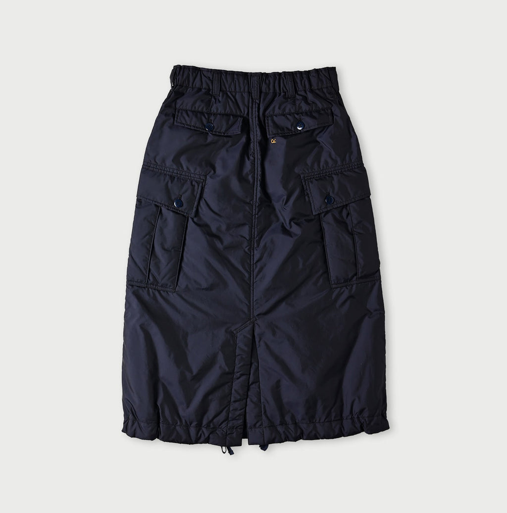 Nylon Quilting Cargo Skirt Back