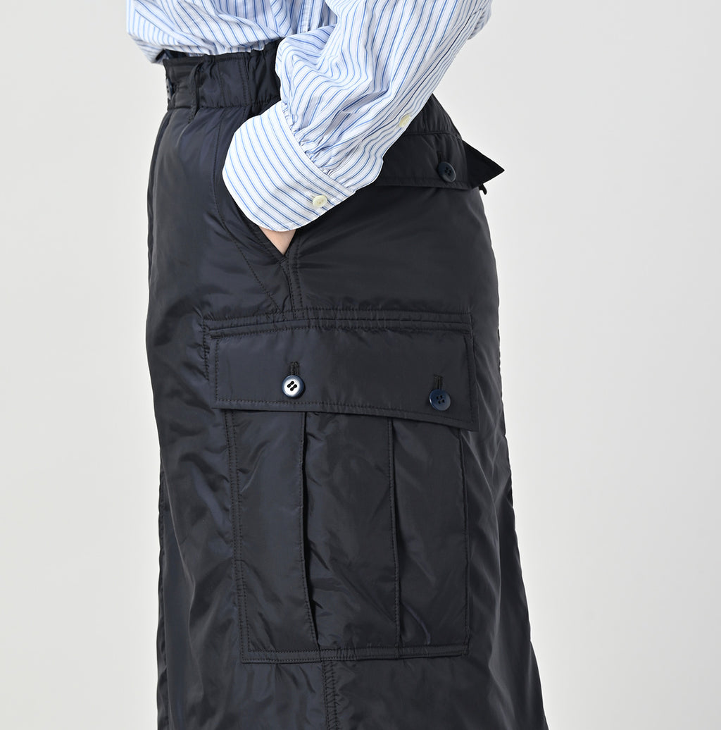 Nylon Quilting Cargo Skirt Detail