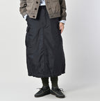 Nylon Quilting Cargo Skirt Female Model
