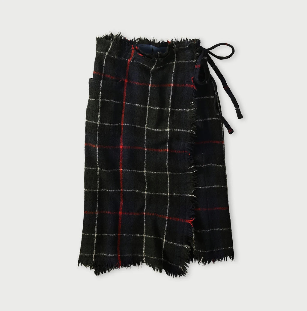 Indian Merino Boiled Wool Fringe Wrap Skirt
