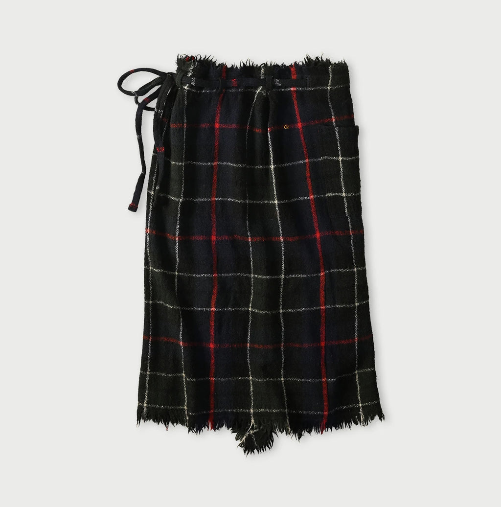 Indian Merino Boiled Wool Fringe Wrap Skirt