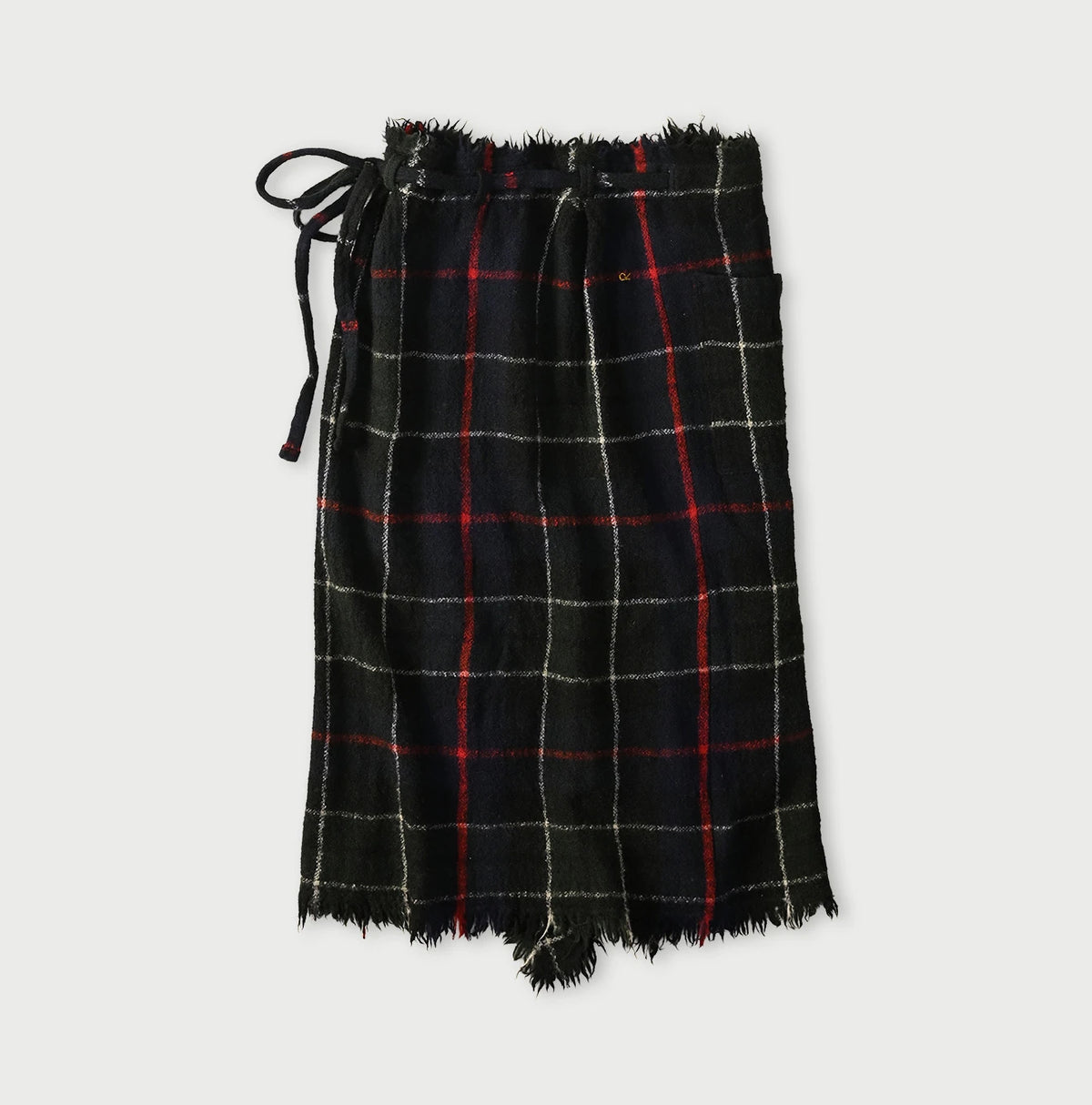Indian Merino Boiled Wool Fringe Wrap Skirt