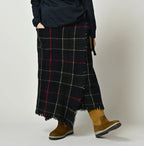Indian Merino Boiled Wool Fringe Wrap Skirt