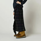 Indian Merino Boiled Wool Fringe Wrap Skirt