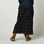 Indian Merino Boiled Wool Fringe Wrap Skirt