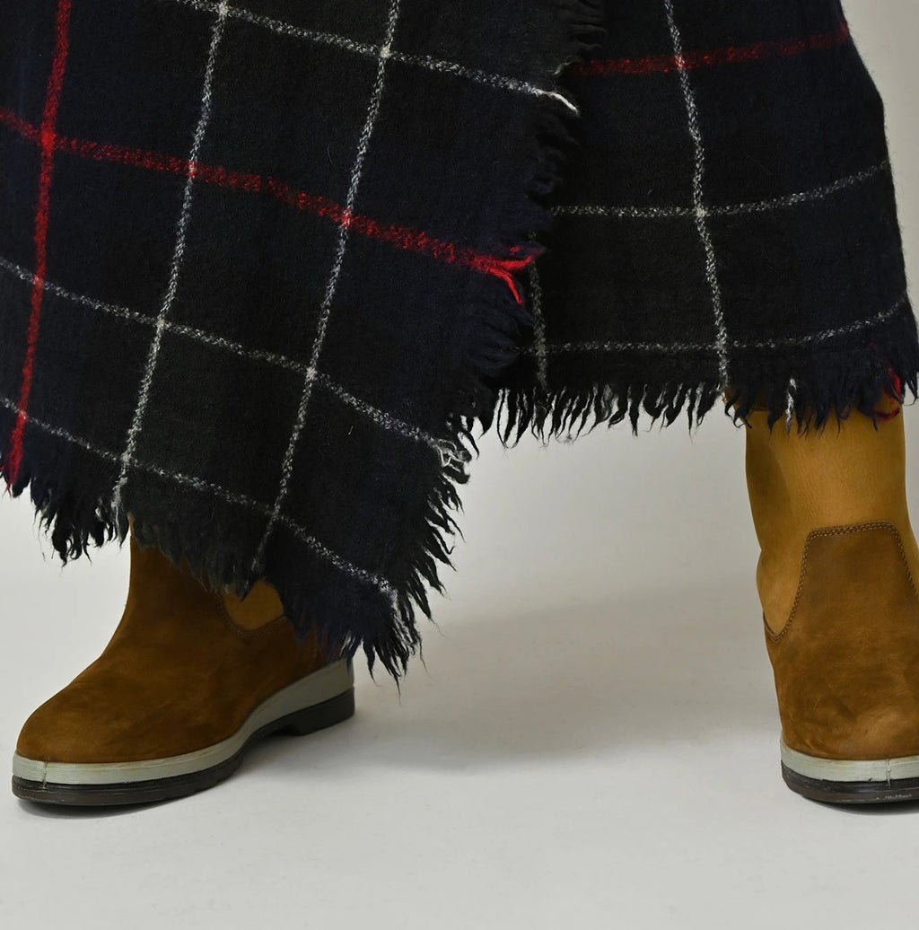 Indian Merino Boiled Wool Fringe Wrap Skirt
