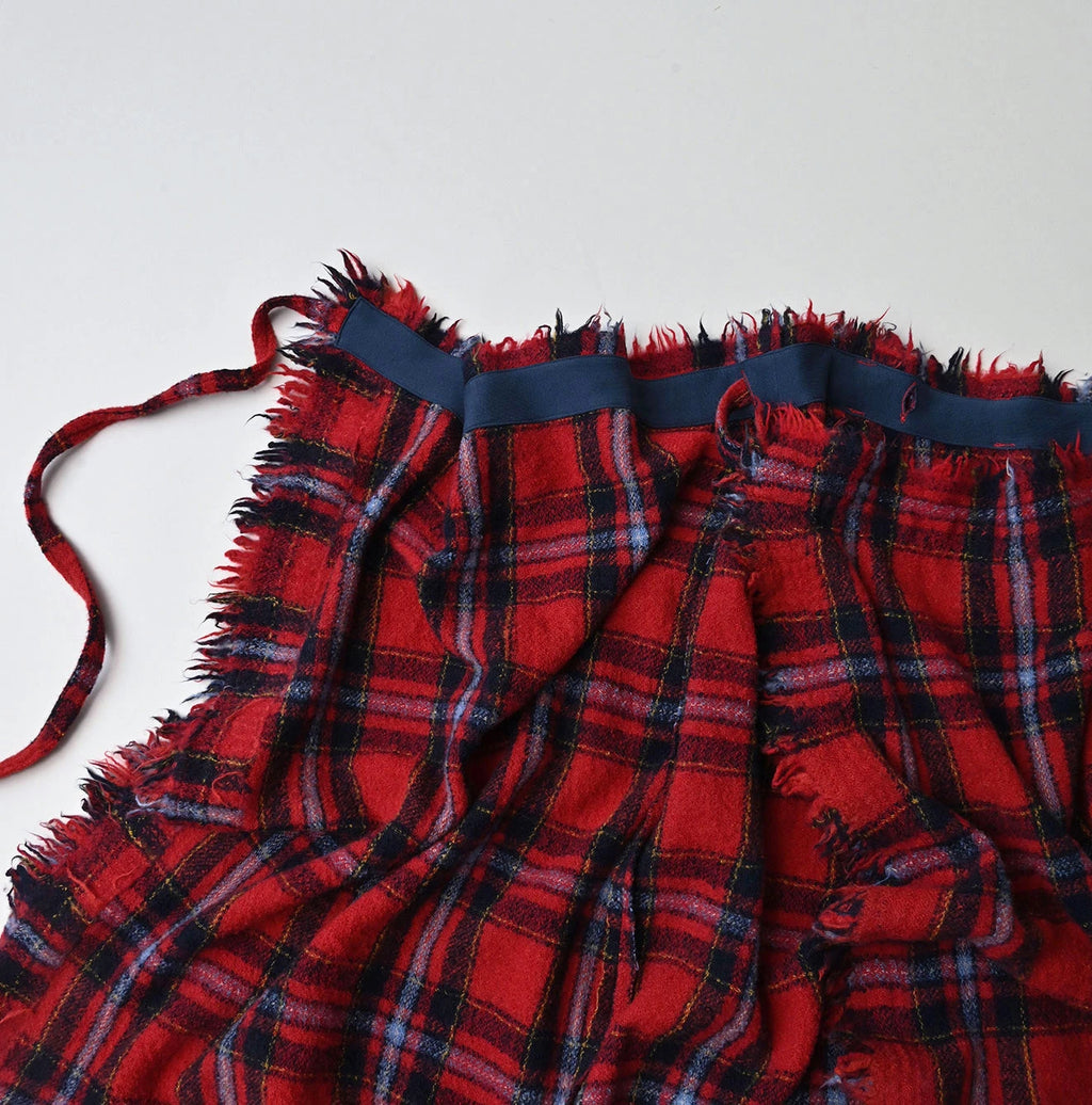 Indian Merino Boiled Wool Fringe Wrap Skirt