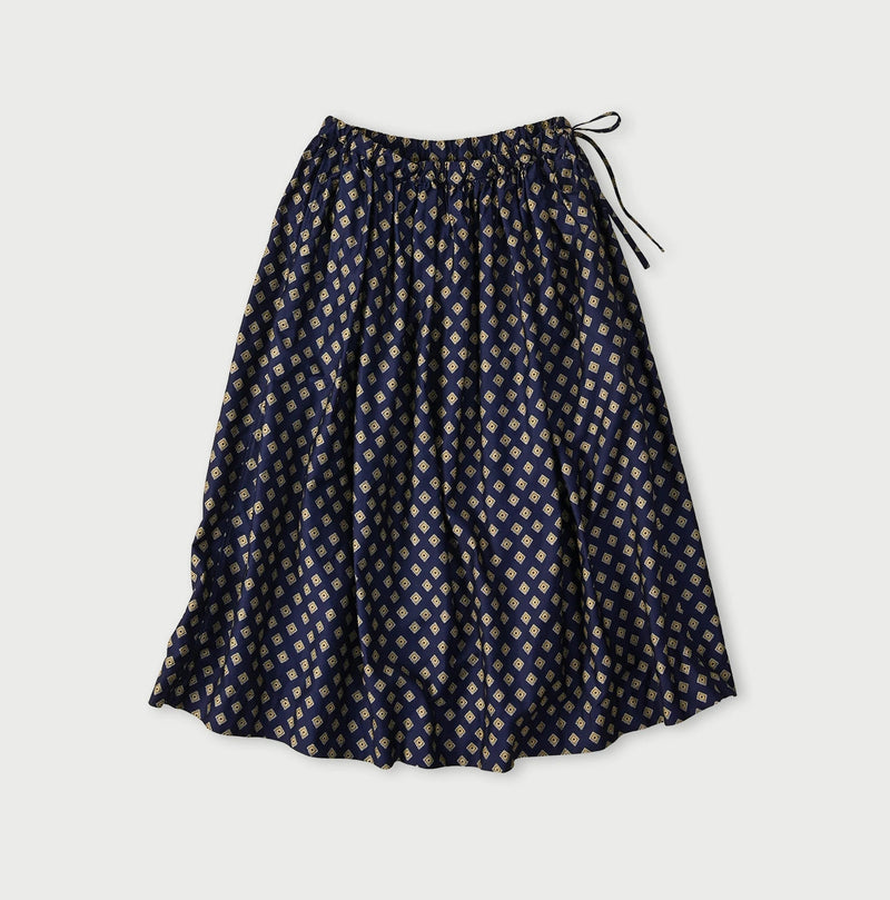 Square Komon Print Easy Gather Skirt