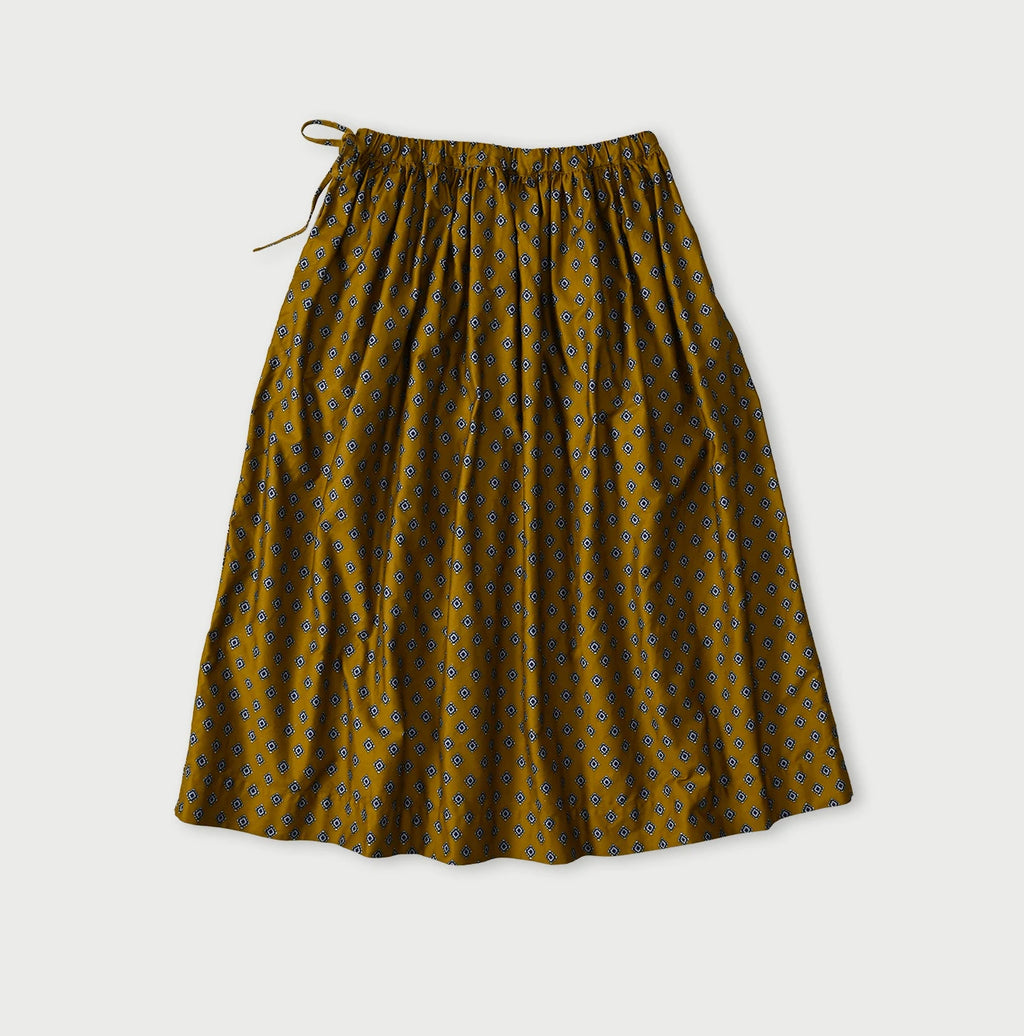 Square Komon Print Easy Gather Skirt