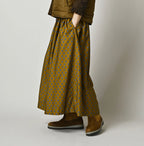 Square Komon Print Easy Gather Skirt