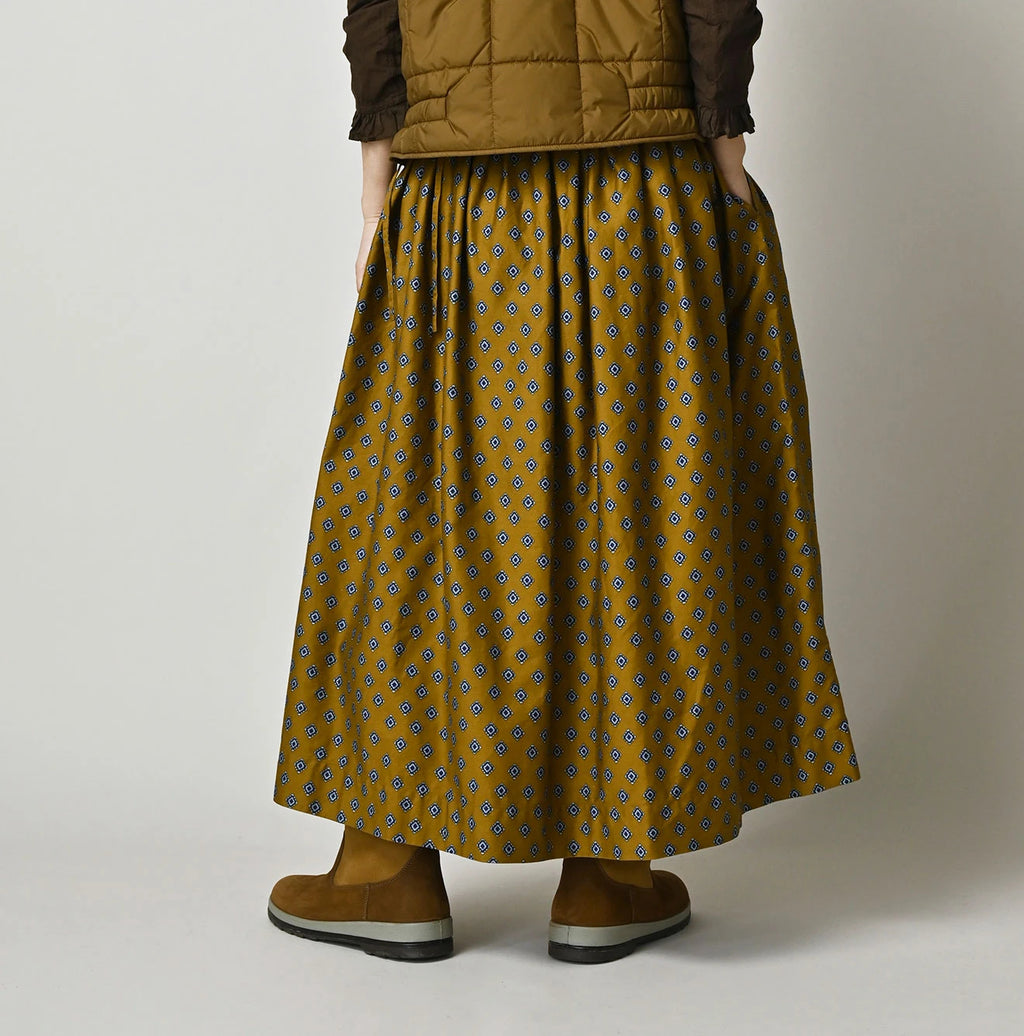 Square Komon Print Easy Gather Skirt