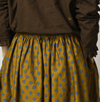 Square Komon Print Easy Gather Skirt