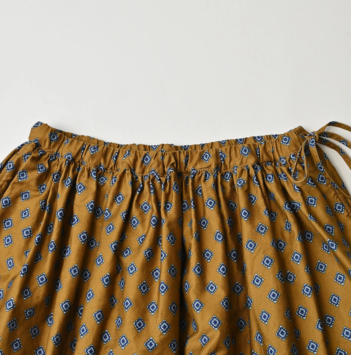 Square Komon Print Easy Gather Skirt