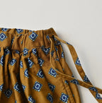 Square Komon Print Easy Gather Skirt