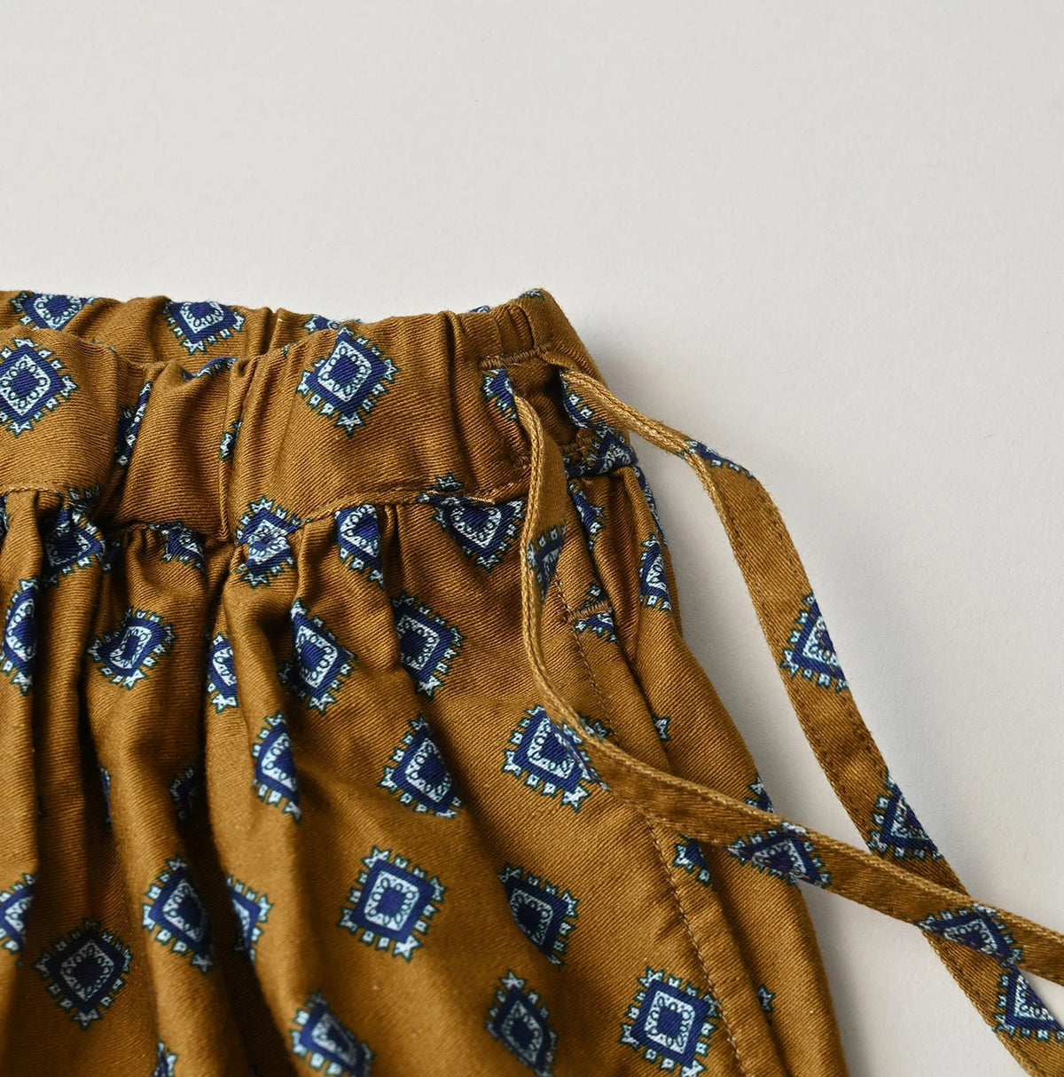Square Komon Print Easy Gather Skirt