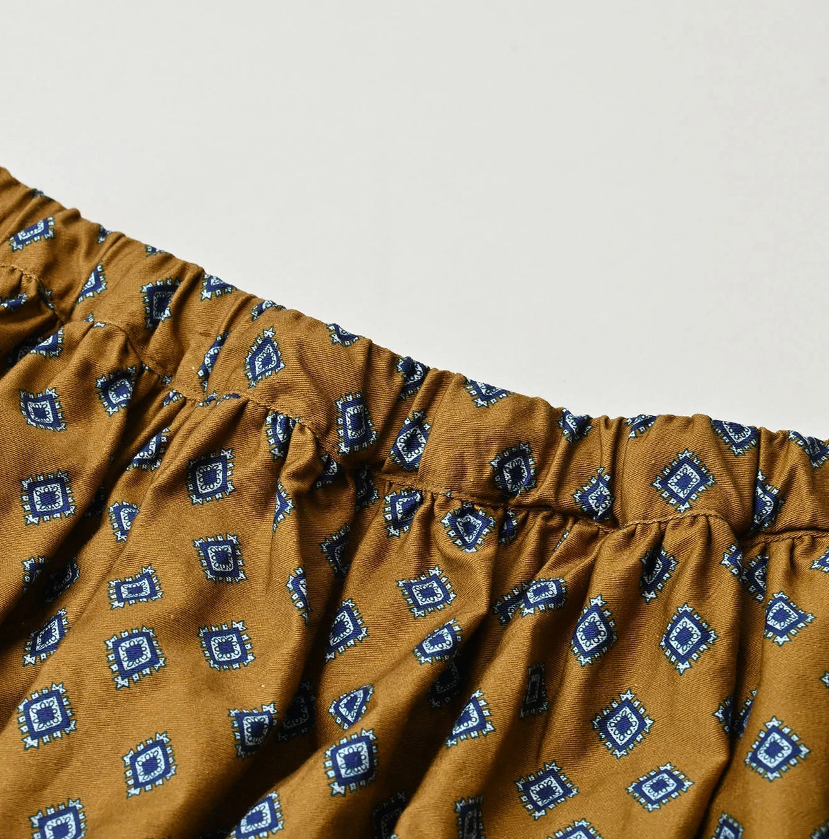 Square Komon Print Easy Gather Skirt