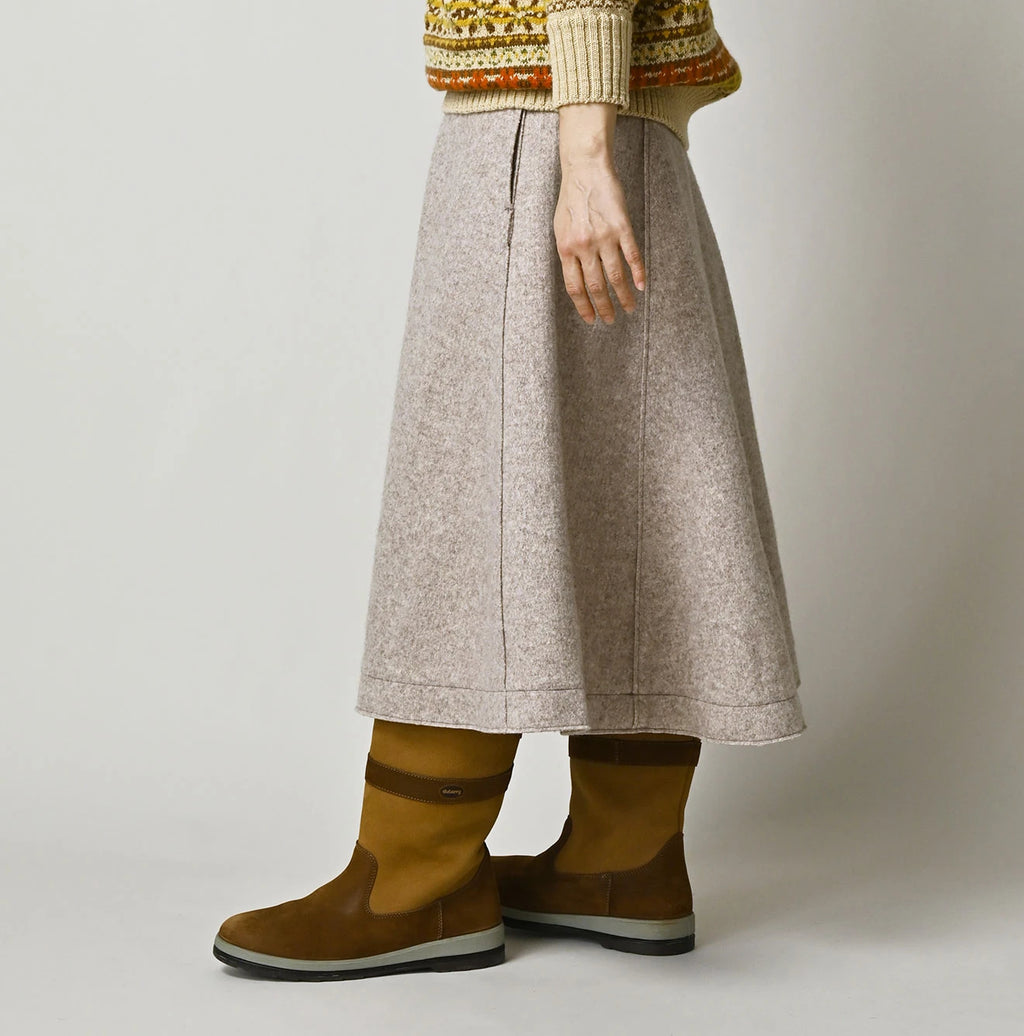 Jersey Melton Flare Skirt