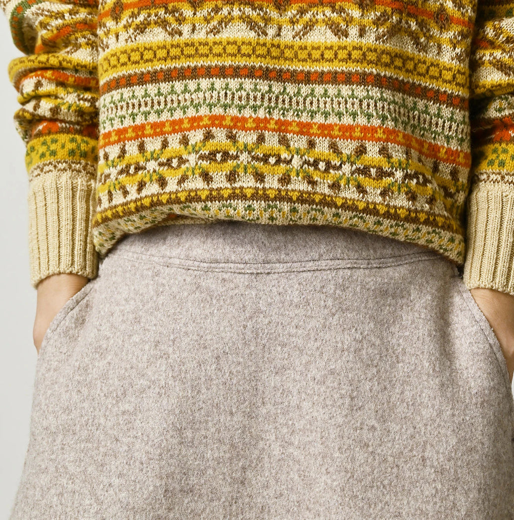Jersey Melton Flare Skirt
