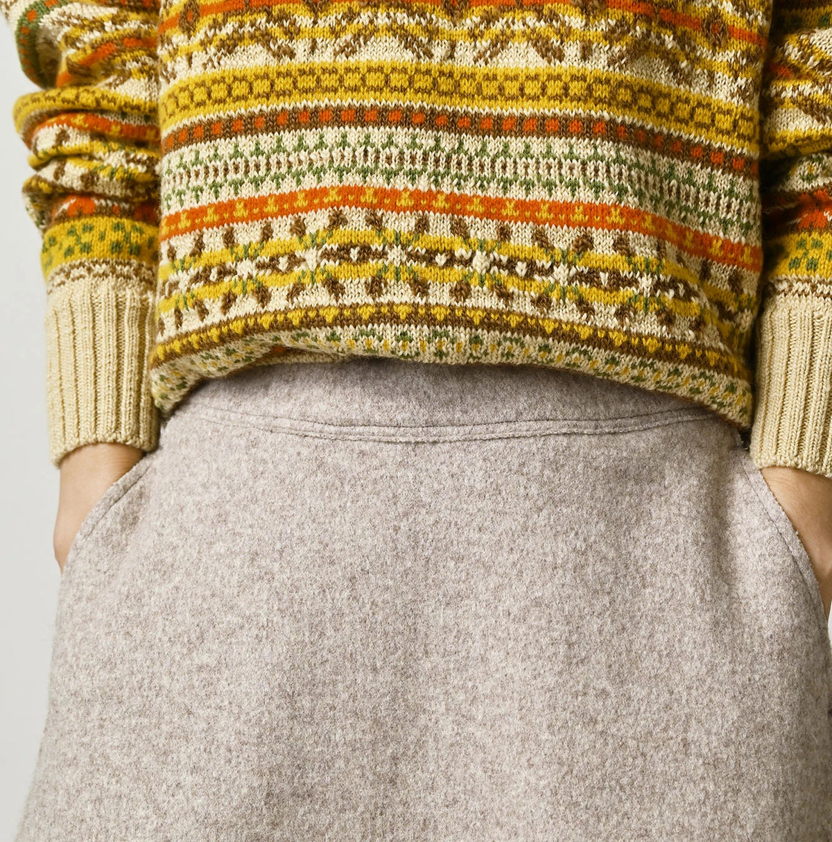 Jersey Melton Flare Skirt