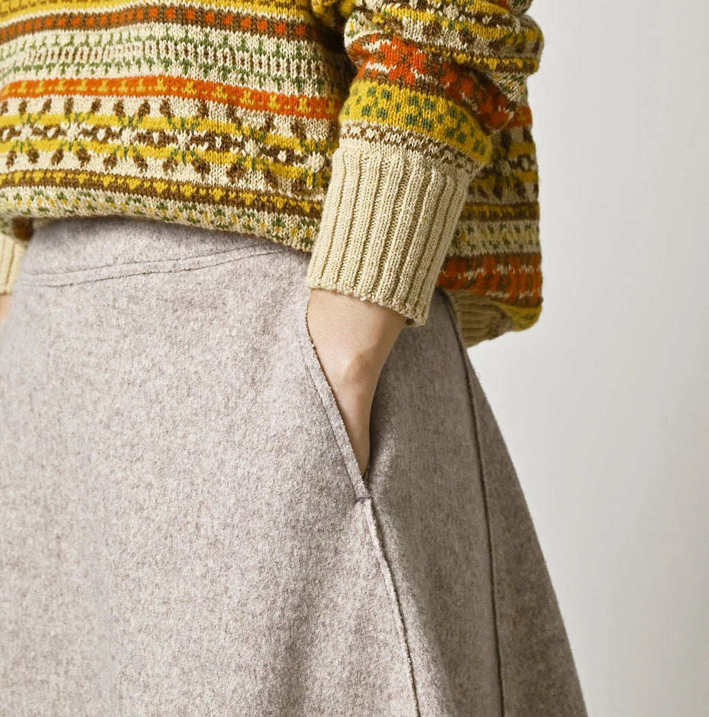Jersey Melton Flare Skirt