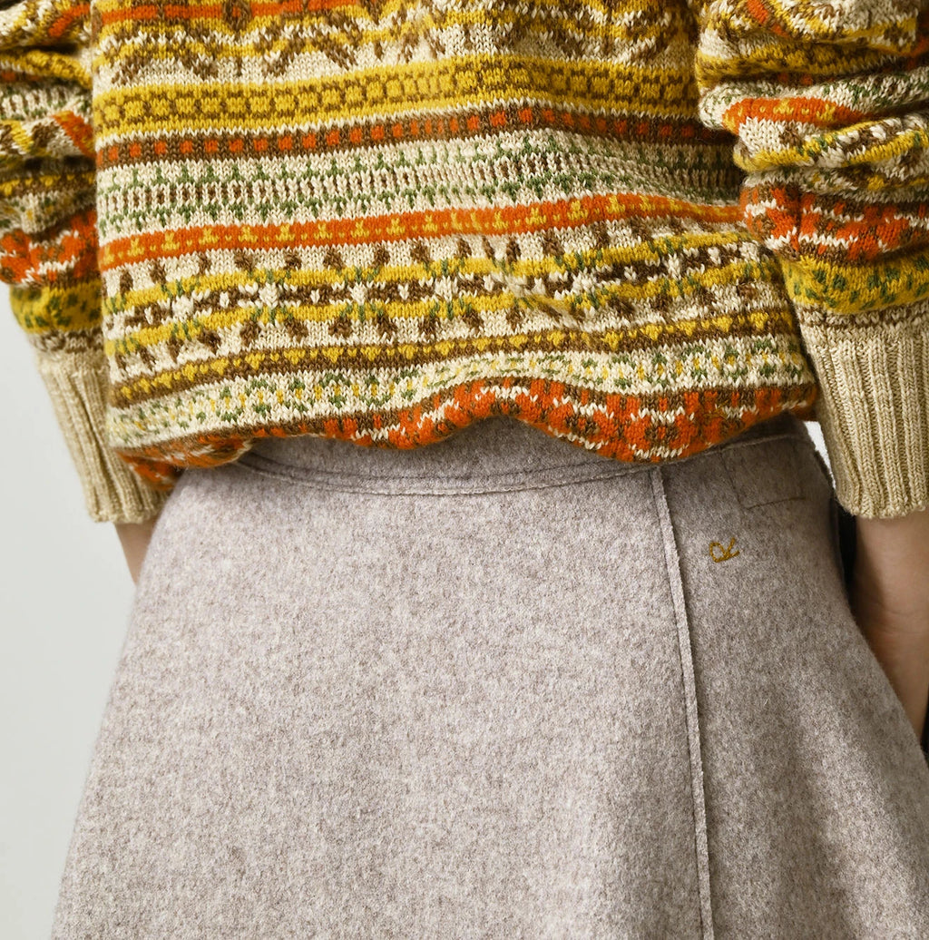 Jersey Melton Flare Skirt