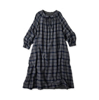 Indigo FuwaFuwa Double Woven Shirring Dress