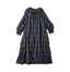 Indigo FuwaFuwa Double Woven Shirring Dress Tartan Check