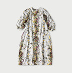 Indian Khadi Bouquet Stripe Print Puff Bridge Dress