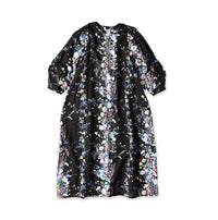 Indian Khadi Bouquet Stripe Print Puff Bridge Dress