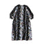 Indian Khadi Bouquet Stripe Print Puff Bridge Dress Brown