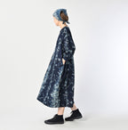 Indigo Indian Khadi Bouquet Stripe Print Puff Bridge Female Model