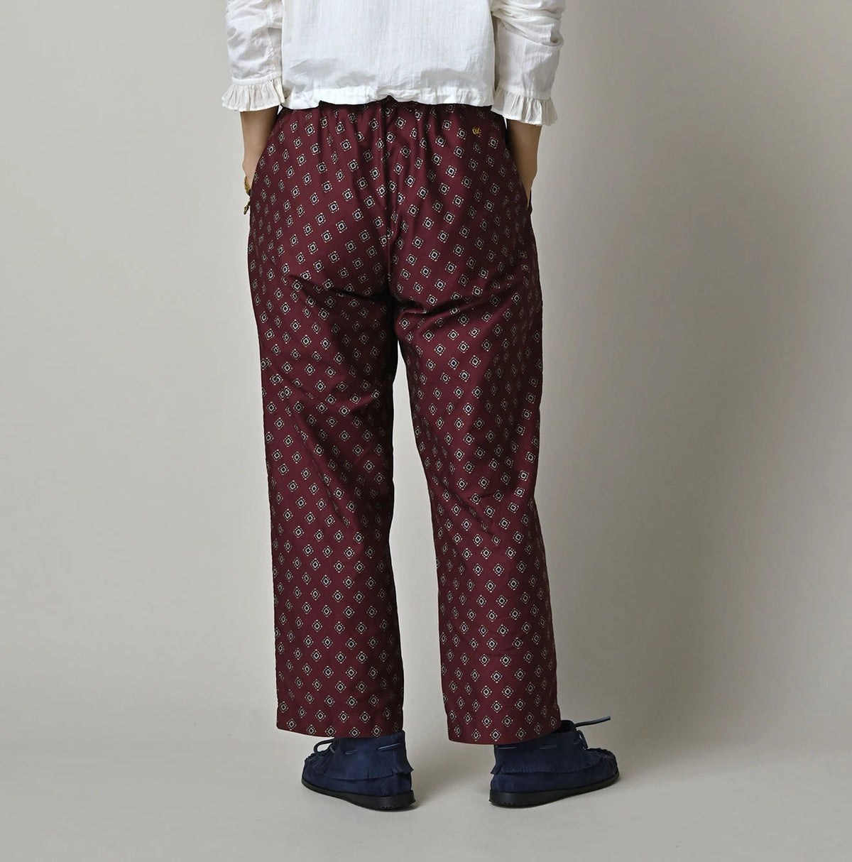 Square Komon Print Easy Pants