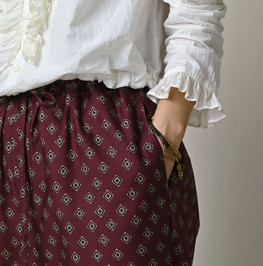Square Komon Print Easy Pants