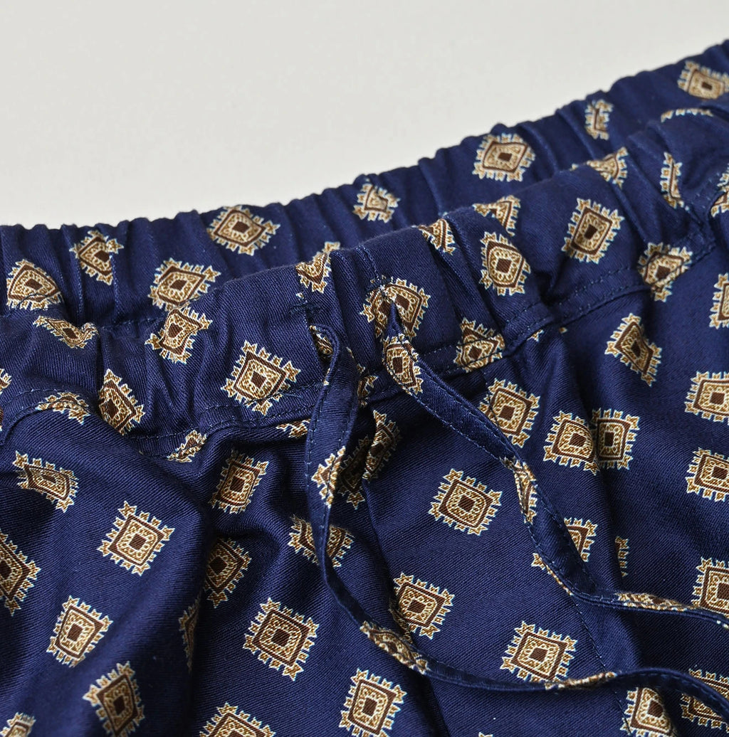 Square Komon Print Easy Pants