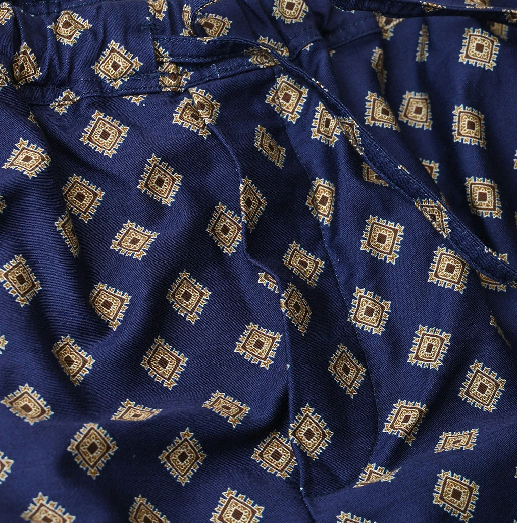 Square Komon Print Easy Pants