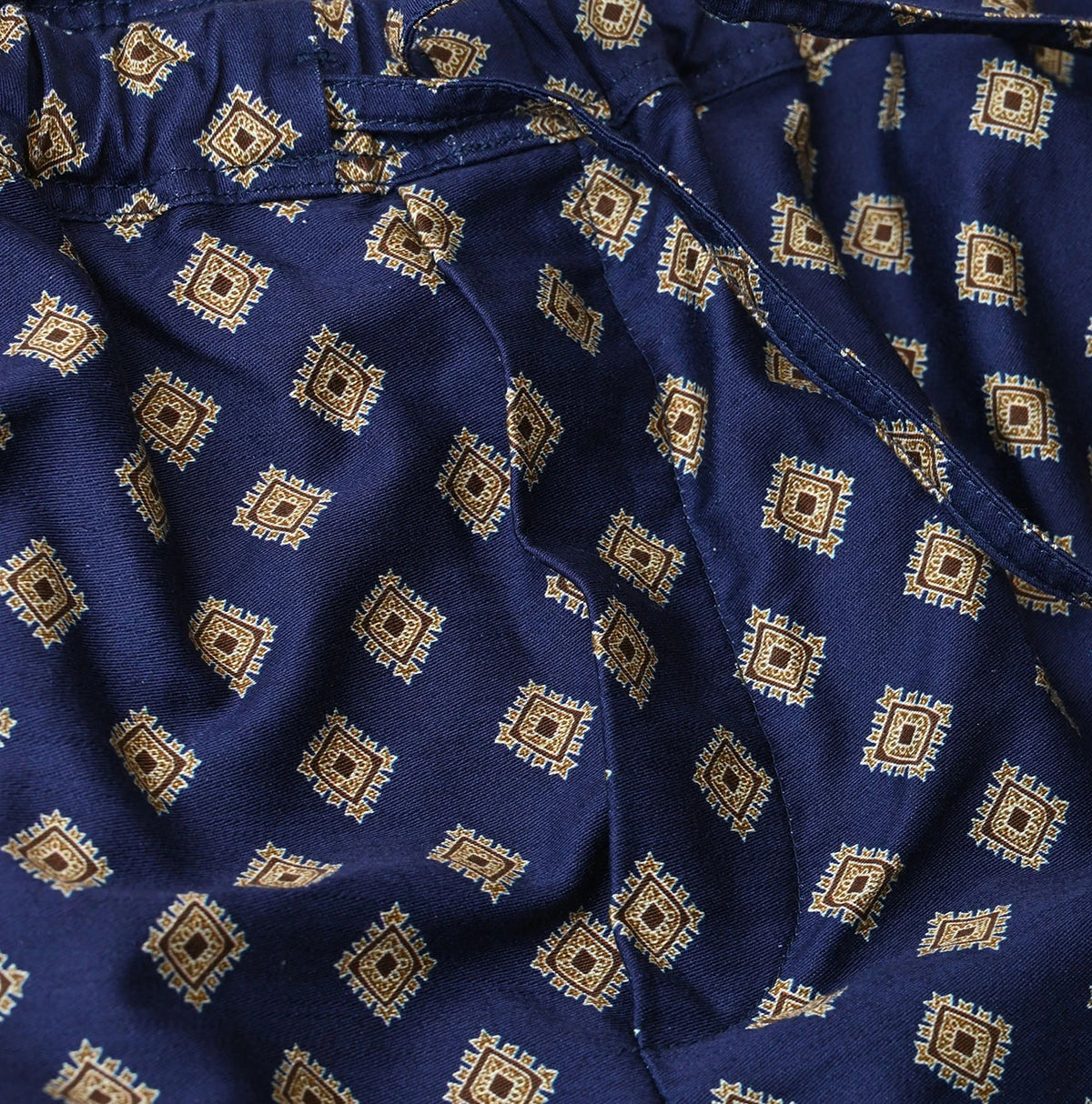Square Komon Print Easy Pants