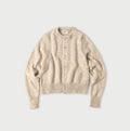 Shetland Wool Boiled Cardigan Antique White