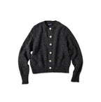 Shetland Wool Boiled Cardigan Charcoal