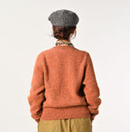 Shetland Wool Boiled Cardigan Female Model