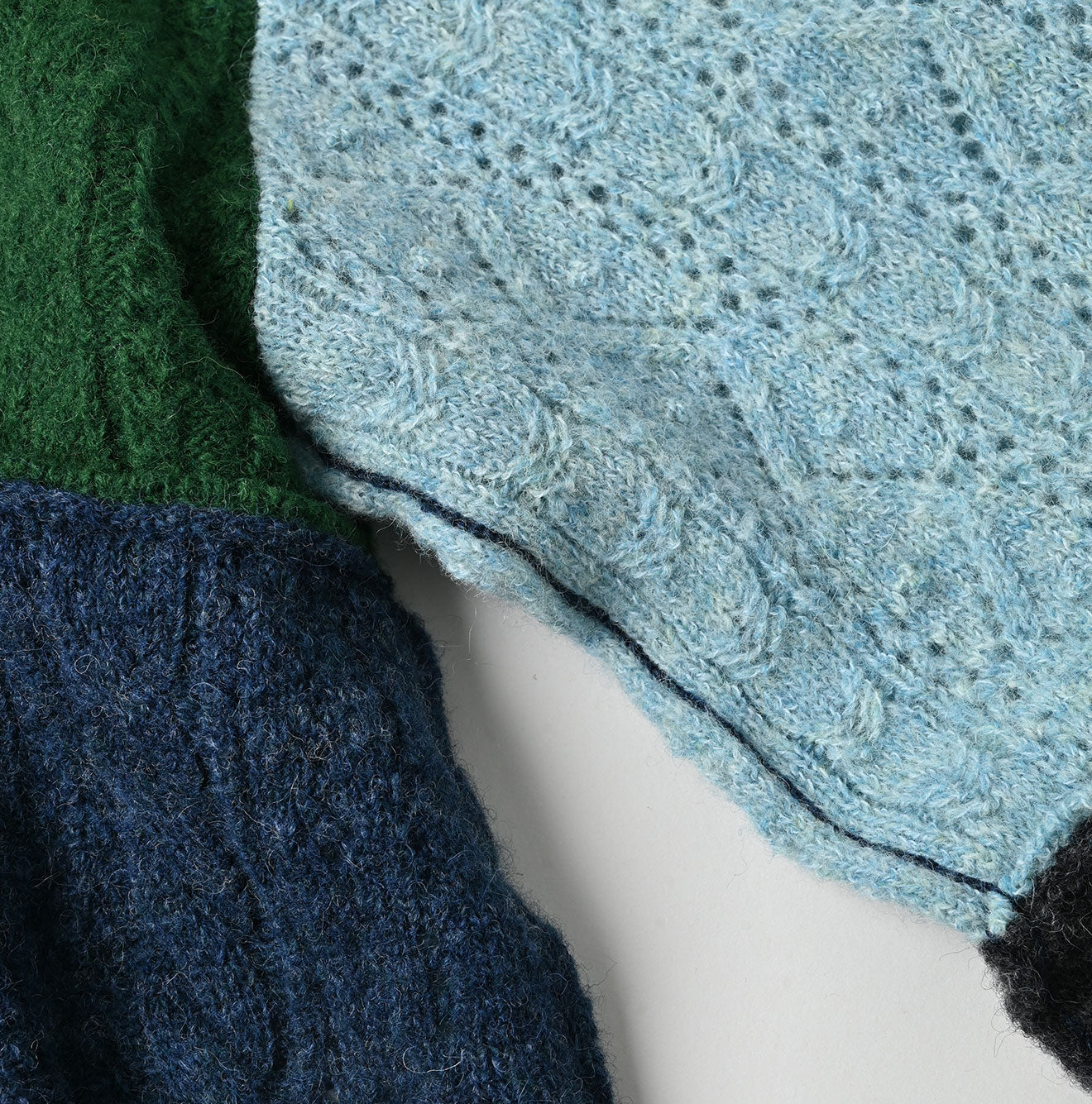 Shetland Knitting Pattern Patchwork Tunic Detail