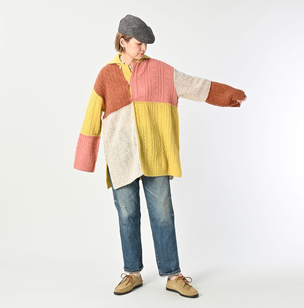 Shetland Knitting Pattern Patchwork Tunic Famele Model