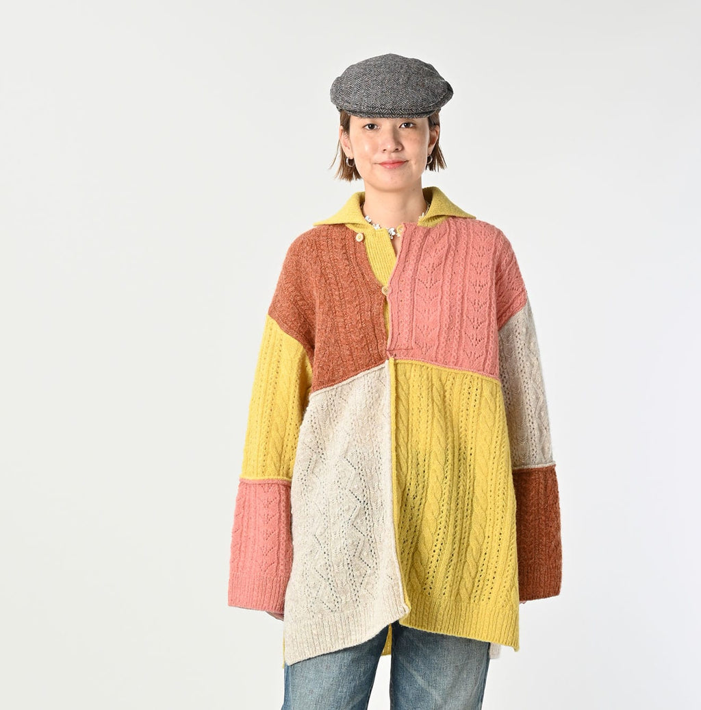 Shetland Knitting Pattern Patchwork Tunic Famele Model