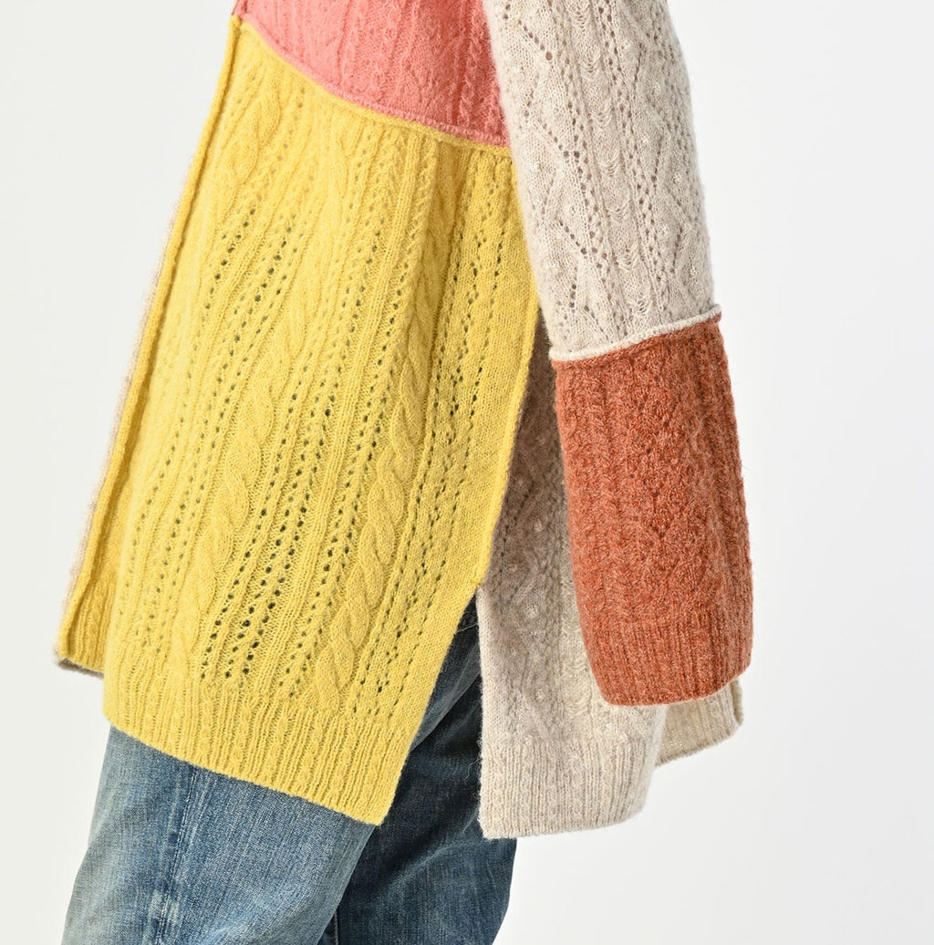 Shetland Knitting Pattern Patchwork Tunic Detail