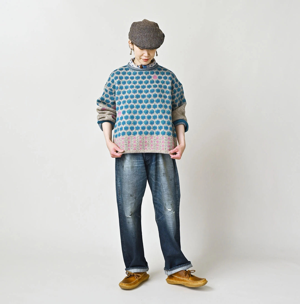 Shetland SAIJIKI Chestnuts Komon Sweater