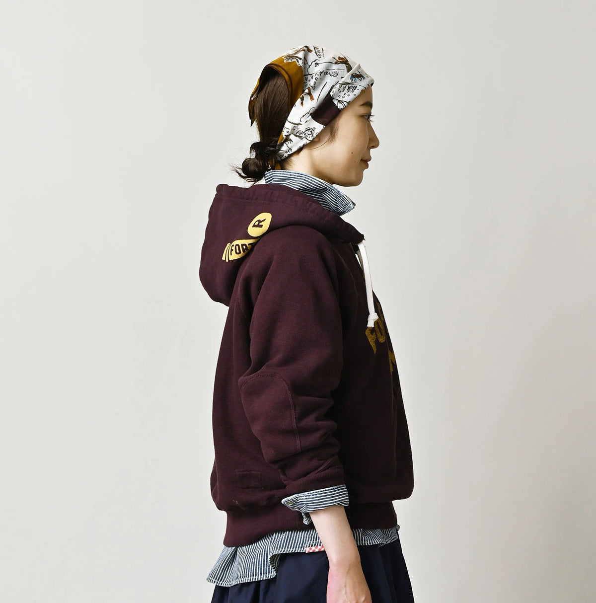 College Print Urake Drawn-String Hood
