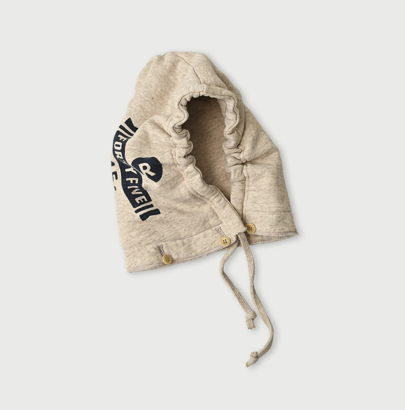 Top College Print Urake Drawn-String Hood
